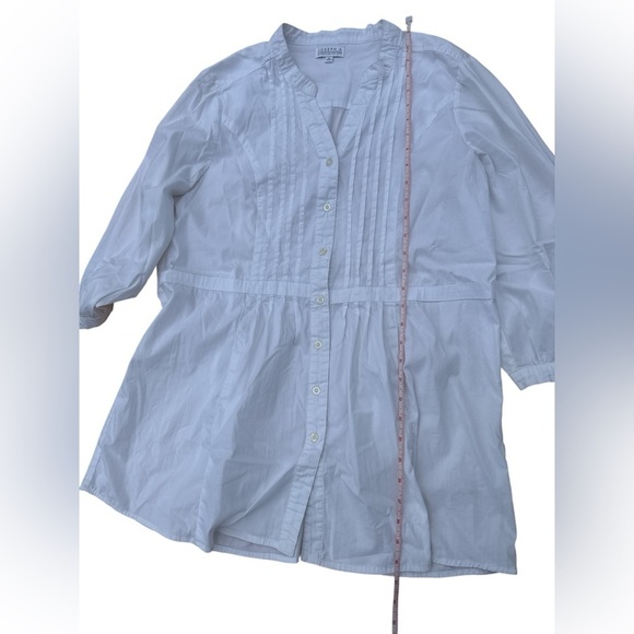 Joseph A White Tunic XL Minimalist Cottagecore Academia Pleated Classic Preppy - Picture 6 of 10